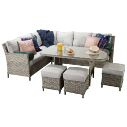 Edwina Special Grey Rattan Corner Sofa Dining Set -Garden Furniture Shop edwina special grey rattan corner sofa dining set p78444 133969 zoom