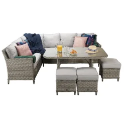 Edwina Special Grey Rattan Corner Sofa Dining Set -Garden Furniture Shop edwina special grey rattan corner sofa dining set p78444 133970 zoom