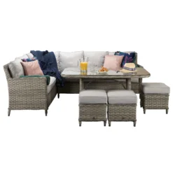 Edwina Special Grey Rattan Corner Sofa Dining Set -Garden Furniture Shop edwina special grey rattan corner sofa dining set p78444 133971 zoom