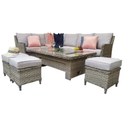 Edwina Special Grey Rattan Corner Sofa Dining Set With Lift Table -Garden Furniture Shop edwina special grey rattan corner sofa dining set with lift table p78448 133998 zoom