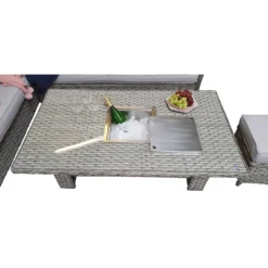 Edwina Special Grey Rattan Corner Sofa Dining Set With Lift Table -Garden Furniture Shop edwina special grey rattan corner sofa dining set with lift table p78448 134002 zoom