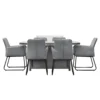Elba Slate 6 Seater Dining Set With Fire Pit Table