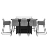 Elba Slate 8 Seater Bar Set With Fire Pit Table