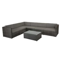 Evie Mixed Grey Rattan Modular Sofa Set -Garden Furniture Shop evie mixed grey rattan modular sofa set p78463 134311 zoom