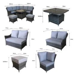 Francesca Grey Rattan Corner Sofa Dining Set With Lift Table -Garden Furniture Shop francesca grey rattan corner sofa dining set with lift table p78469 135401 zoom