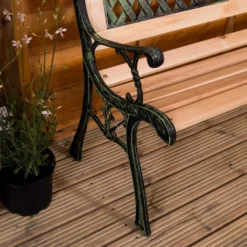 Garden Bench Twin Cross Style -Garden Furniture Shop garden bench twin cross style p54338 73471 zoom