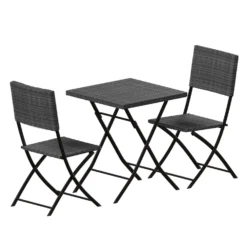 Garden Vida Capri 2 Seater Rattan Bistro Set - Grey