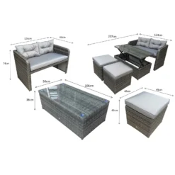 Gemma Brown Rattan Compact Sofa Set With Lift Table -Garden Furniture Shop gemma brown rattan compact sofa set with lift table p78471 134354 zoom