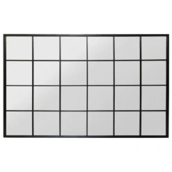 Genestra Black Modern Window Style Garden Wall Mirror -Garden Furniture Shop genestra black modern window style garden wall mirror p85125 182118 zoom