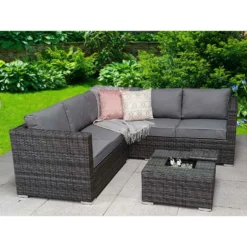Georgia Grey Rattan Corner Sofa Set With Ice Bucket Coffee Table -Garden Furniture Shop georgia grey rattan corner sofa set with ice bucket coffee table p78476 134435 zoom