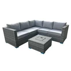 Georgia Grey Rattan Corner Sofa Set With Ice Bucket Coffee Table -Garden Furniture Shop georgia grey rattan corner sofa set with ice bucket coffee table p78476 134440 zoom