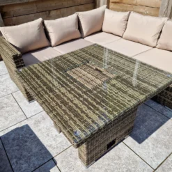 Georgia Nature Brown Corner Sofa With 2 Ottomans And Dining Table With Ice Bucket -Garden Furniture Shop georgia nature brown corner sofa with 2 ottomans and dining table with ice bucket p83635 173060 zoom