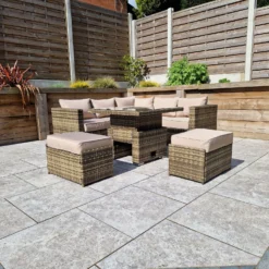 Georgia Nature Brown Corner Sofa With 2 Ottomans And Dining Table With Ice Bucket -Garden Furniture Shop georgia nature brown corner sofa with 2 ottomans and dining table with ice bucket p83635 173064 zoom