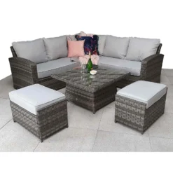 Grace Grey Rattan Corner Sofa Dining Set With Lift Table -Garden Furniture Shop grace grey rattan corner sofa dining set with lift table p78479 134918 zoom