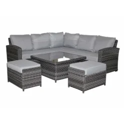 Grace Grey Rattan Corner Sofa Dining Set With Lift Table -Garden Furniture Shop grace grey rattan corner sofa dining set with lift table p78479 134922 zoom