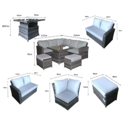 Grace Grey Rattan Corner Sofa Dining Set With Lift Table -Garden Furniture Shop grace grey rattan corner sofa dining set with lift table p78479 134923 zoom