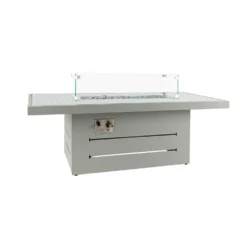 Grey Patterned Top Outdoor Coffee Table With Firepit