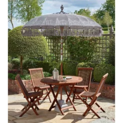 Grey & Silver Bali Sun Parasol