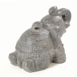 Grey Stone Laid Down Elephant Parasol Stand -Garden Furniture Shop grey stone laid down elephant parasol stand p84130 175298 zoom