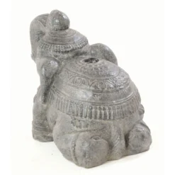Grey Stone Laid Down Elephant Parasol Stand -Garden Furniture Shop grey stone laid down elephant parasol stand p84130 175299 zoom