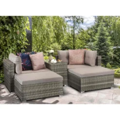 Harper Grey Rattan Stackable Sofa Set