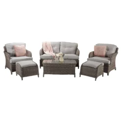 Harriet Grey Rattan 4 Seater Sofa Set -Garden Furniture Shop harriet grey rattan 4 seater sofa set p78481 134504 zoom