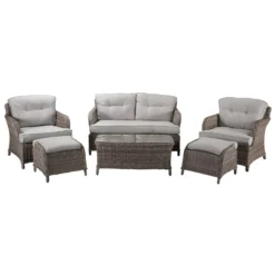 Harriet Grey Rattan 4 Seater Sofa Set -Garden Furniture Shop harriet grey rattan 4 seater sofa set p78481 134505 zoom