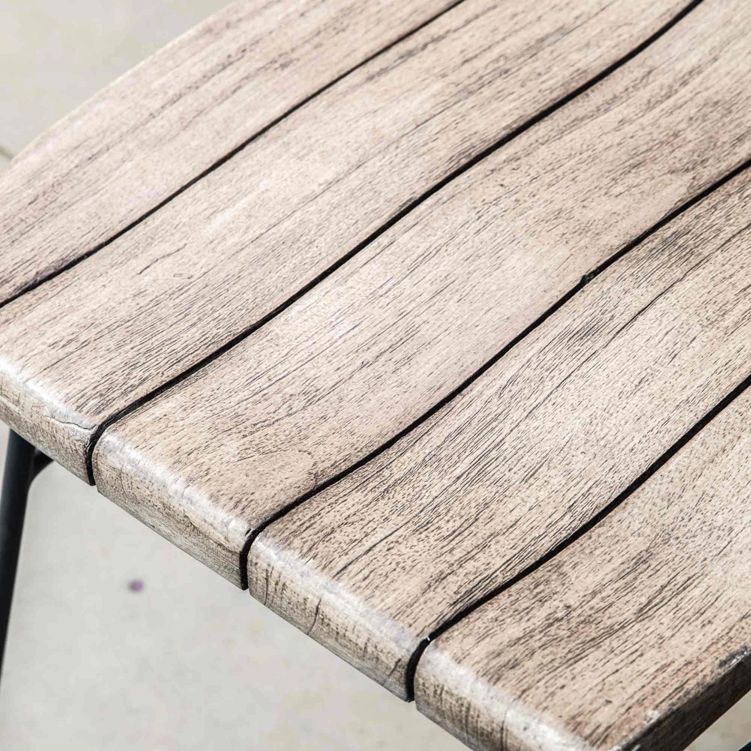 Iron And Teak Outdoor Stool 3 Iron And Teak Outdoor Stool - Image 3