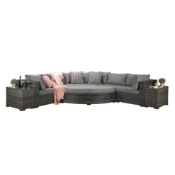 Jessica Grey Rattan Large Corner Sofa With Pouffe And End Tables -Garden Furniture Shop jessica grey rattan large corner sofa with pouffe and end tables p78484 134541 zoom
