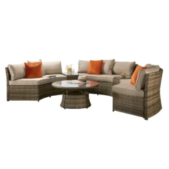 Juliet Brown Rattan Half Moon Sofa Set -Garden Furniture Shop juliet brown rattan half moon sofa set p78486 134568 zoom