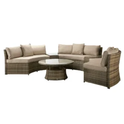 Juliet Brown Rattan Half Moon Sofa Set -Garden Furniture Shop juliet brown rattan half moon sofa set p78486 134569 zoom