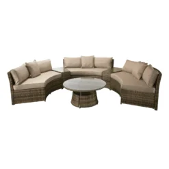Juliet Brown Rattan Half Moon Sofa Set -Garden Furniture Shop juliet brown rattan half moon sofa set p78486 134570 zoom