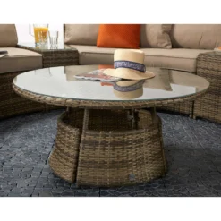 Juliet Brown Rattan Half Moon Sofa Set -Garden Furniture Shop juliet brown rattan half moon sofa set p78486 134571 zoom