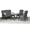 Kimmie Grey Aluminium 5 Seater High Back Sofa Dining Set