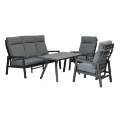 Kimmie Grey Aluminium 5 Seater High Back Sofa Dining Set -Garden Furniture Shop kimmie grey aluminium 5 seater high back sofa dining set p78605 173000 zoom