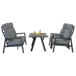 Kimmie Grey Aluminium 5 Seater High Back Sofa Dining Set -Garden Furniture Shop kimmie grey aluminium 5 seater high back sofa dining set p78605 173005 zoom
