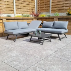 New Products -Garden Furniture Shop kimmie grey aluminium corner sofa with adjustable head rest p78604 172985 zoom