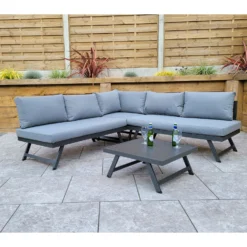 Kimmie Grey Aluminium Corner Sofa With Adjustable Head Rest 13 Kimmie Grey Aluminium Corner Sofa With Adjustable Head Rest -Garden Furniture Shop kimmie grey aluminium corner sofa with adjustable head rest p78604 172989 zoom