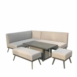 Kimmie Grey Fabric Sofa Set With Lift Table