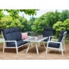 Kimmie White Aluminium 5 Seater High Back Sofa Dining Set