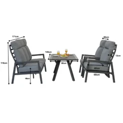 New Products -Garden Furniture Shop kimmie white aluminium 5 seater high back sofa dining set p78602 172972 zoom