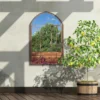Kirkby Arched Decorative Window Effect Metal Garden Mirror