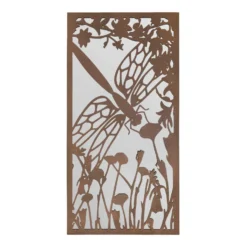 Kirkby Bronze Metal Dragonfly Silhouette Garden Mirror - 118x58cm -Garden Furniture Shop kirkby bronze metal dragonfly silhouette garden mirror 118x58cm p85063 181689 zoom