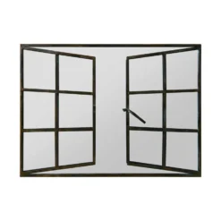 Kirkby Large Metal Open Window Garden Wall Mirror - 100x73cm -Garden Furniture Shop kirkby large metal open window garden wall mirror 100x73cm p85069 181738 zoom