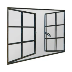 Kirkby Large Metal Open Window Garden Wall Mirror - 100x73cm -Garden Furniture Shop kirkby large metal open window garden wall mirror 100x73cm p85069 181739 zoom