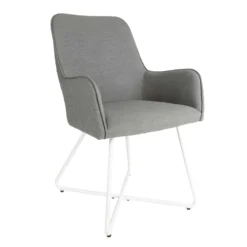 Light Grey Cross Frame Outdoor Dining Chair