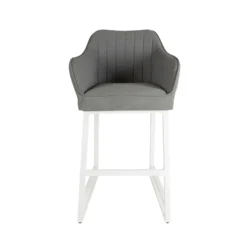 Light Grey Curved Back Outdoor Bar Stool -Garden Furniture Shop light grey curved back outdoor bar stool p76700 145255 zoom