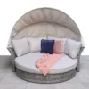 Lily Grey Rattan Round Day Bed