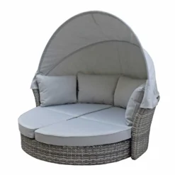 Lily Grey Rattan Round Day Bed -Garden Furniture Shop lily grey rattan round day bed p78487 134585 zoom