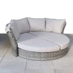 Lily Grey Rattan Round Day Bed -Garden Furniture Shop lily grey rattan round day bed p78487 134588 zoom